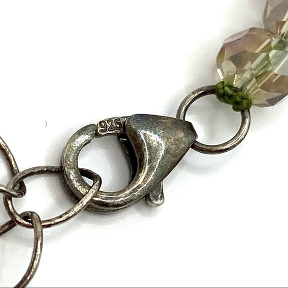 Necklace Natural Stones and Faceted Glass Crystal Beads Sterling Silver … - Picture 9 of 13